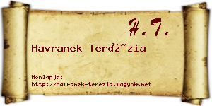 Havranek Terézia névjegykártya