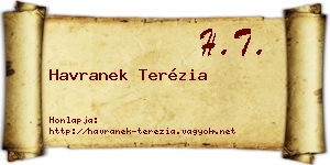 Havranek Terézia névjegykártya